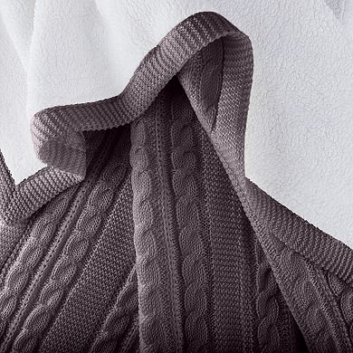 Lavish Home 60x80 Cable Knit Throw Blanket