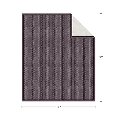 Lavish Home 60x80 Cable Knit Throw Blanket