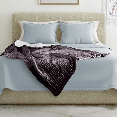 Lavish Home 60x80 Cable Knit Throw Blanket