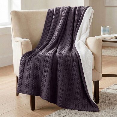 Lavish Home 60x80 Cable Knit Throw Blanket