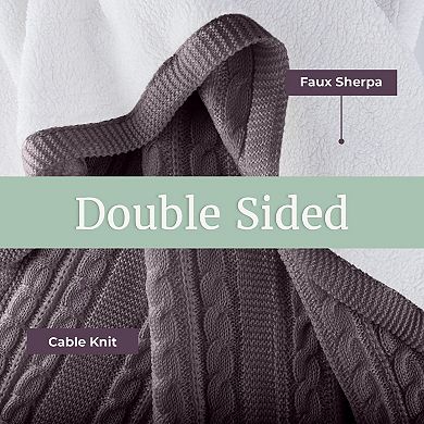 Lavish Home 60x80 Cable Knit Throw Blanket