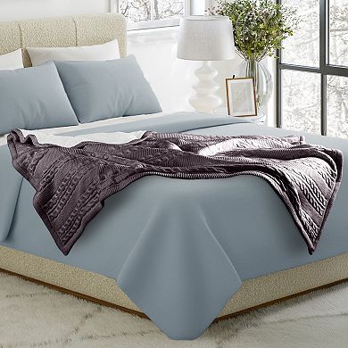 Lavish Home 60x80 Cable Knit Throw Blanket