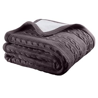 Lavish Home 60x80 Cable Knit Throw Blanket