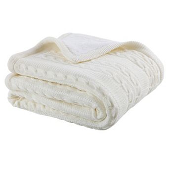 Lavish Home 60x80 Cable Knit Throw Blanket