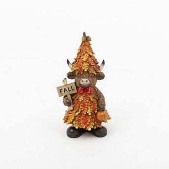 Resin Harvest Highland Cow Fall Figurine Table Decor