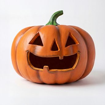 LED Color Changing Smoking Pumpkin Outdoor Decor