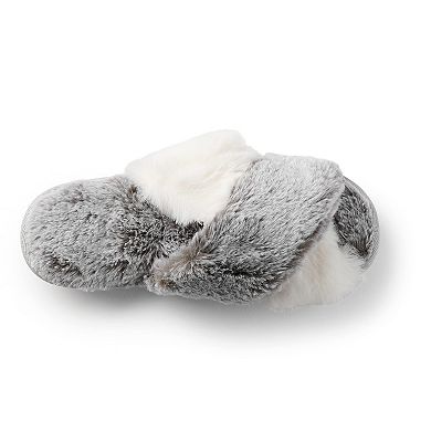 Roxoni Women's Cross Band Fur Slipper
