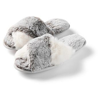 Roxoni Women's Cross Band Fur Slipper