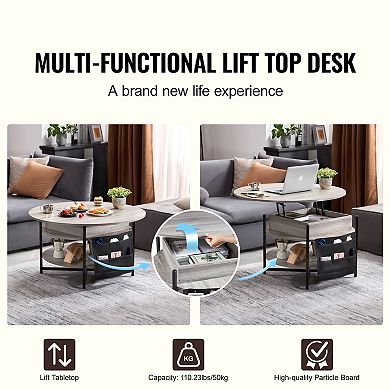 YQNUCO Coffee Table Set of 2, Round Modern Side Tables for Living Room, Apartment