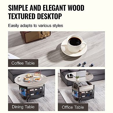 YQNUCO Coffee Table Set of 2, Round Modern Side Tables for Living Room, Apartment