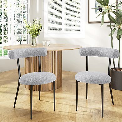 YQNUCO 2 Pack Dining Chairs, Integrated Seat and Backrest, Modern Home Matching