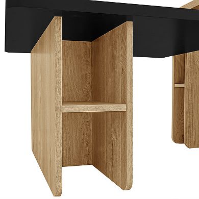 YQNUCO 2 Pack Nesting Coffee Tables, Wood Finish Coffee Table & Sofa Side Table for Living Room
