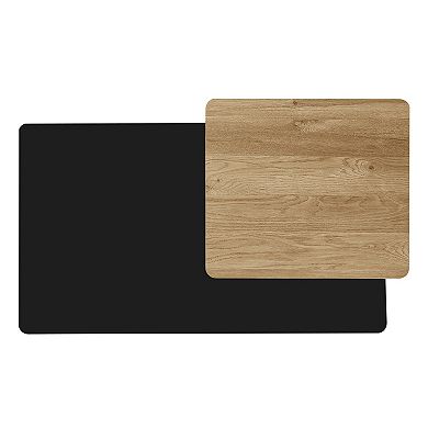 YQNUCO 2 Pack Nesting Coffee Tables, Wood Finish Coffee Table & Sofa Side Table for Living Room