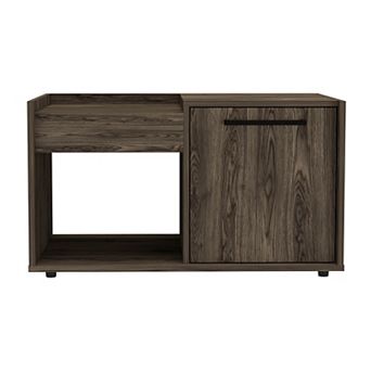 Coffee Table, Modern Living Room, Center Table, One Open Shelf, Single Door Cabinet, for Bedroom,