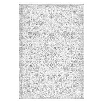 Retro Floral Area Rug Machine Washable Vacuum Clean Ultra Thin Floor Cover for Kid's Room Playroom