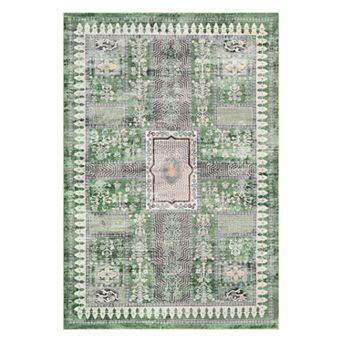 Vintage Patchwork Area Rug Machine Washable Non Shedding Stain Resistant Floor Cover for Bedroom