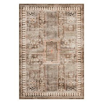 Vintage Patchwork Area Rug Machine Washable Non Shedding Stain Resistant Floor Cover for Bedroom