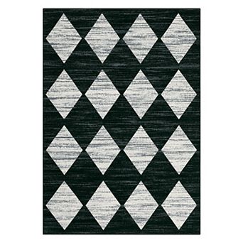 Modern Geometric Area Rug Non Slip Foldable Low Pile Vacuum Clean Carpet for Living Room Kitchen