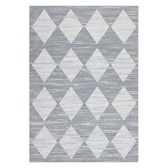 Modern Geometric Area Rug Non Slip Foldable Low Pile Vacuum Clean Carpet for Living Room Kitchen