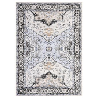 Vintage Floral Area Rug Machine Washable Ultra Thin Stain Resistant Carpet for Dining Room Bedroom