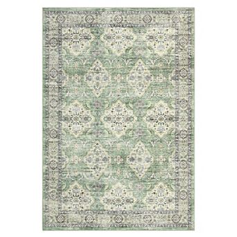 Medallion Area Rug Machine Washable Vacuum Clean Ultra Thin Stain Resistant Carpet for Kid's Room