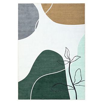 Modern Area Rug Machine Washable Non Shedding Stain Resistant Floor Cover for Living Room Laundry