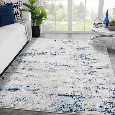 5x7 Soft Abstract Area Rug Non-Slip Carpet for Living Room, Bedroom, or Office