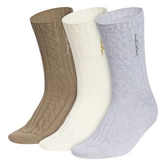 Women's adidas 3-Pack Athletic Cable Knit Crew Socks