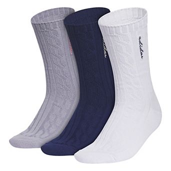 Women's adidas 3-Pack Athletic Cable Knit Crew Socks