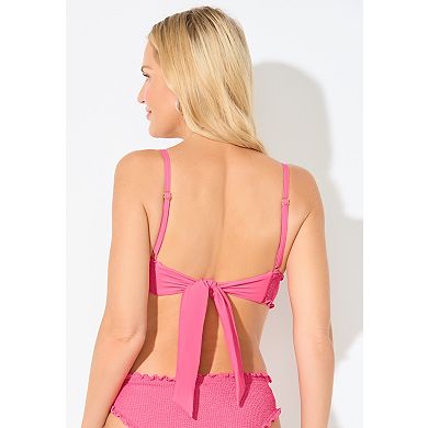 Swimsuits for All Women's Crinkle Lettuce Trim Bikini Top