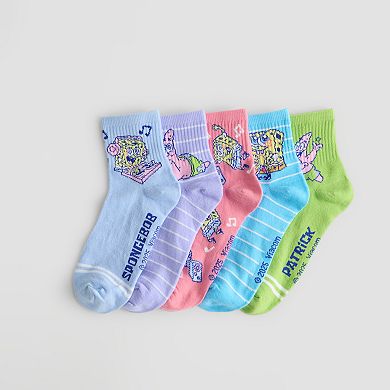 Women's SpongeBob SquarePants 5-Pack Character Graphic Crew Socks