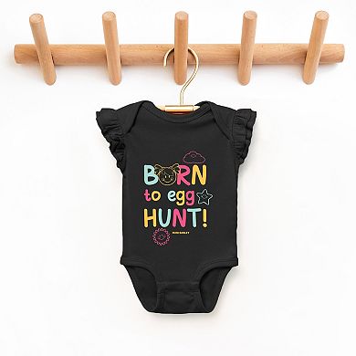 Mini Smiley Aria Born To Egg Hunt - Baby Flutter Sleeve Bodysuit