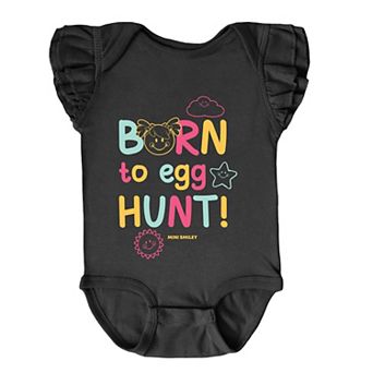 Mini Smiley Aria Born To Egg Hunt - Baby Flutter Sleeve Bodysuit