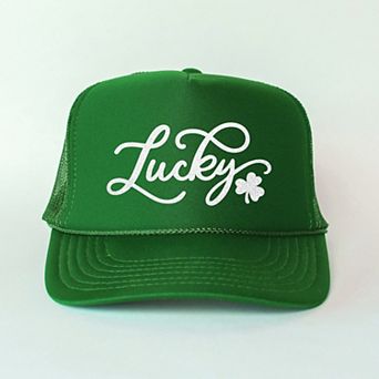 Cursive Lucky Clover - Women's Graphic Foam Trucker Hat