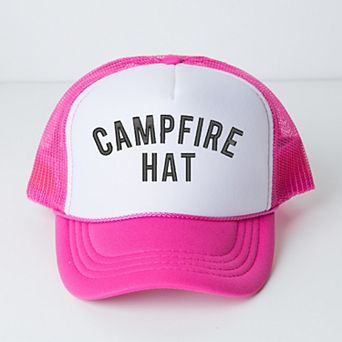 Embroidered Campfire Hat - Women's Graphic Foam Trucker Hat