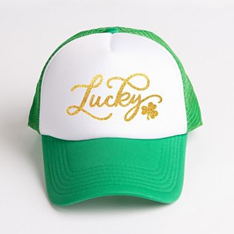Cursive Lucky Clover - Women's Graphic Foam Trucker Hat