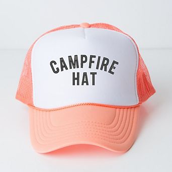 Embroidered Campfire Hat - Women's Graphic Foam Trucker Hat
