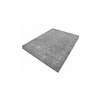5x7 Washable Area Rug, Vintage Grey Boho Floral, Low Pile, Non-Slip, Indoor