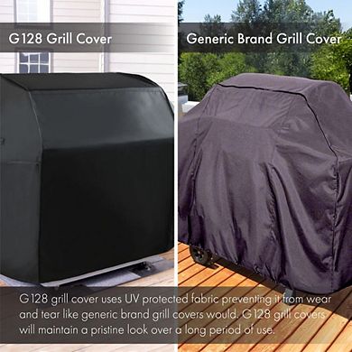 G128 64 Inch Black BBQ Grill Cover Waterproof and UV Resistant