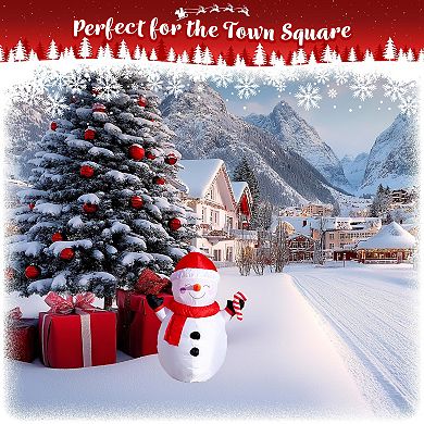 G128 3.5 ft H Snowman with Candy Canes Christmas Inflatable Decor with LED Lights