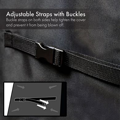 G128 72 Inch Black BBQ Grill Cover Waterproof and UV Resistant