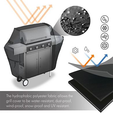 G128 30 Inch Black BBQ Grill Cover Waterproof and UV Resistant