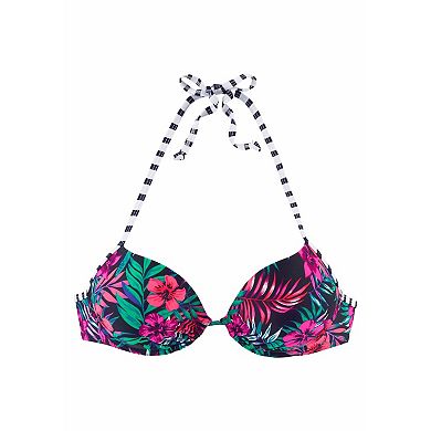 Lascana Women's Mix Print Push Up Bikini Top