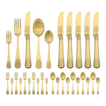 30 pc Silverware Set, Stainless Steel with Texture Flatware Set for 6, Includes Knife,Fork, Spoon