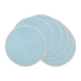 Farmhouse Round Placemats Set of 6 Woven Placemats for Dining Table Decor Washable Wipe Clean 15inch