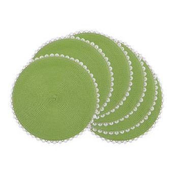 Farmhouse Round Placemats Set of 6 Woven Placemats for Dining Table Decor Washable Wipe Clean 15inch
