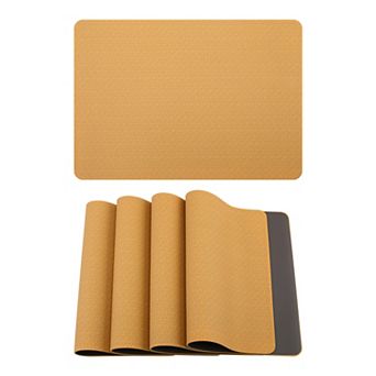 Set of 4 Faux Leather Placemats for Table Decor Washable Heat Resistant Table Mats 17.7x11.8 inch