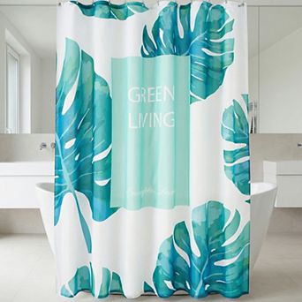 Cute Print Shower Curtain Sets, Waterproof Fabric Bath Curtain with 12 Hooks, Fresh Pastoral Style