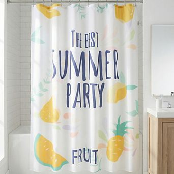 Cute Print Shower Curtain Sets, Waterproof Fabric Bath Curtain with 12 Hooks, Fresh Pastoral Style