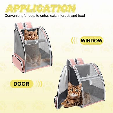 1Pc Pet Backpack Carrier Ventilation Mesh Breathable Dog Carrier Backpack, 15x11x16.5 Inch
